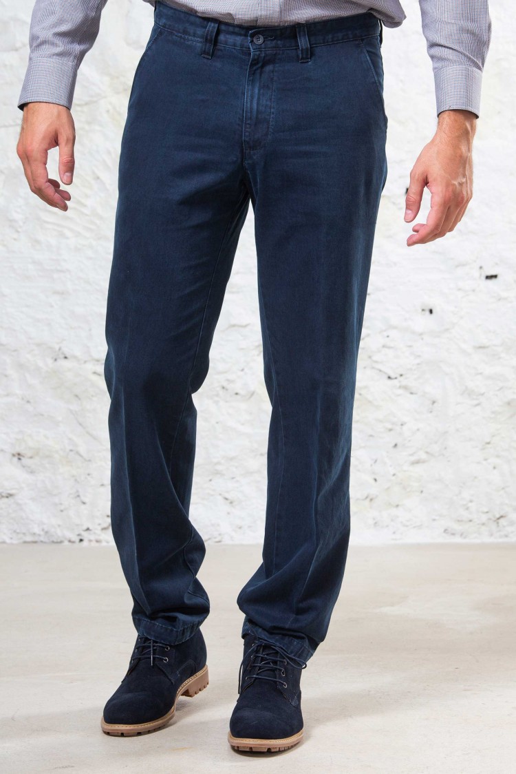 Pantalón chino denim Tencel azul oscuro