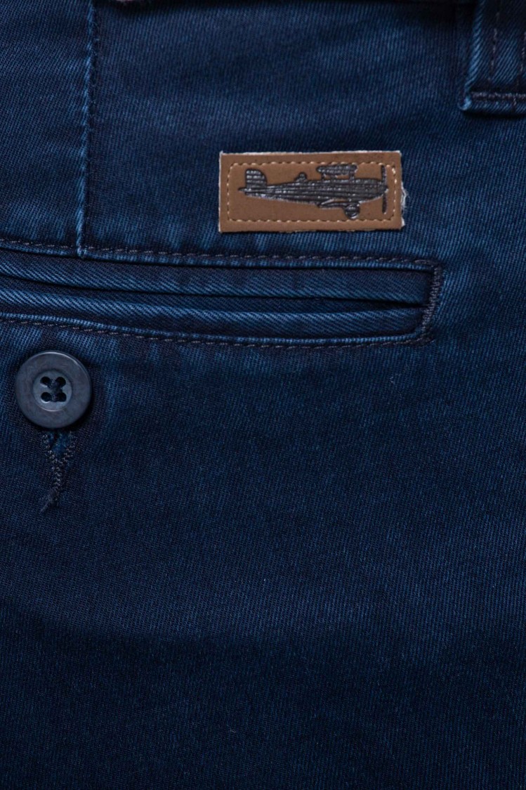 Pantalón chino denim Tencel azul oscuro