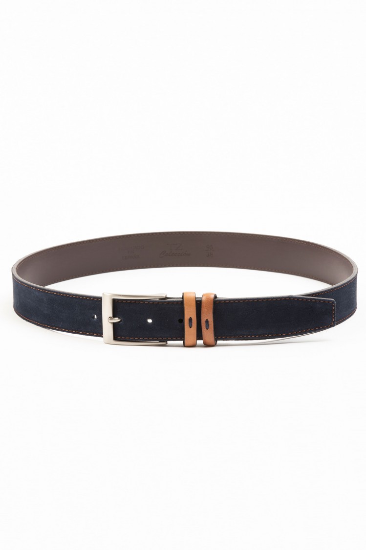 Cinturón de serraje con pasadores combinados