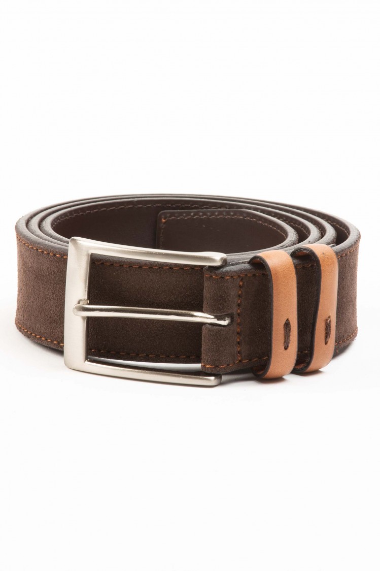 Cinturón de serraje con pasadores combinados