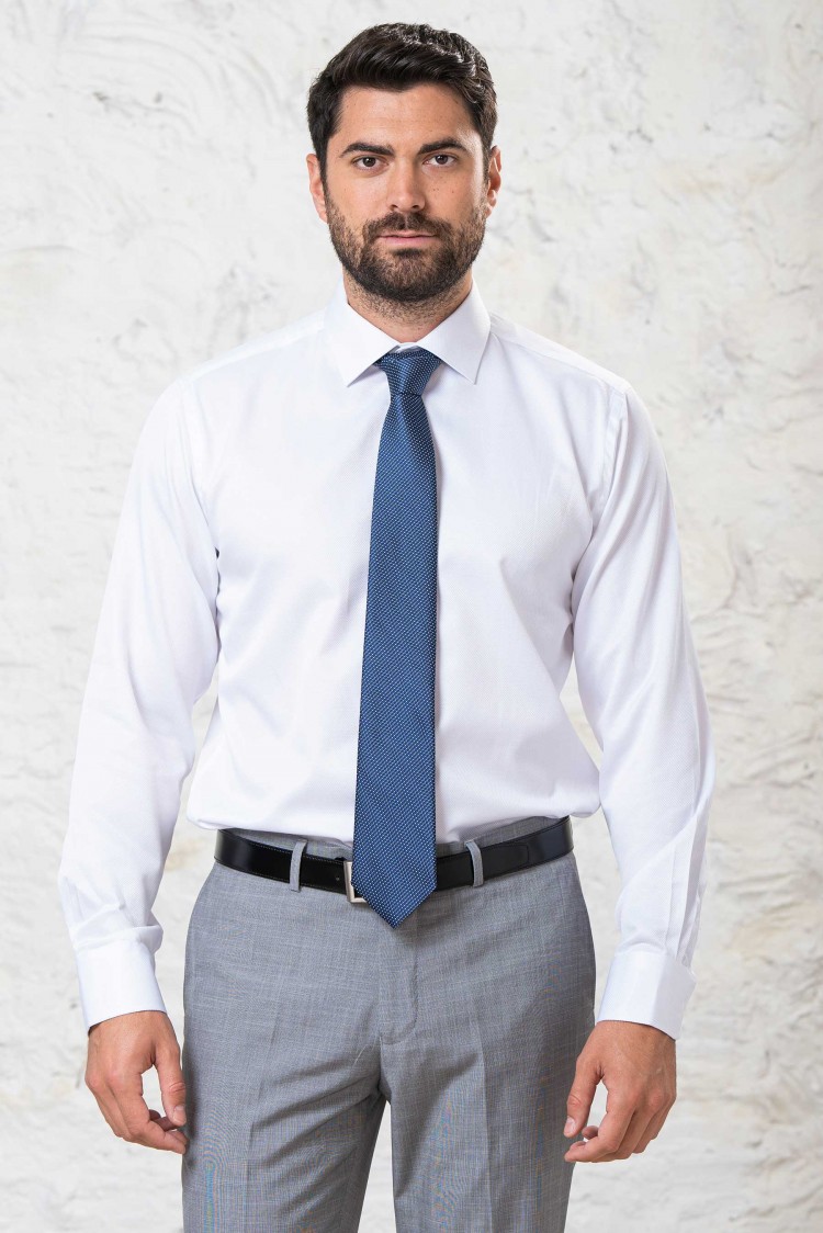 Camisa de vestir semientallada de microestructura