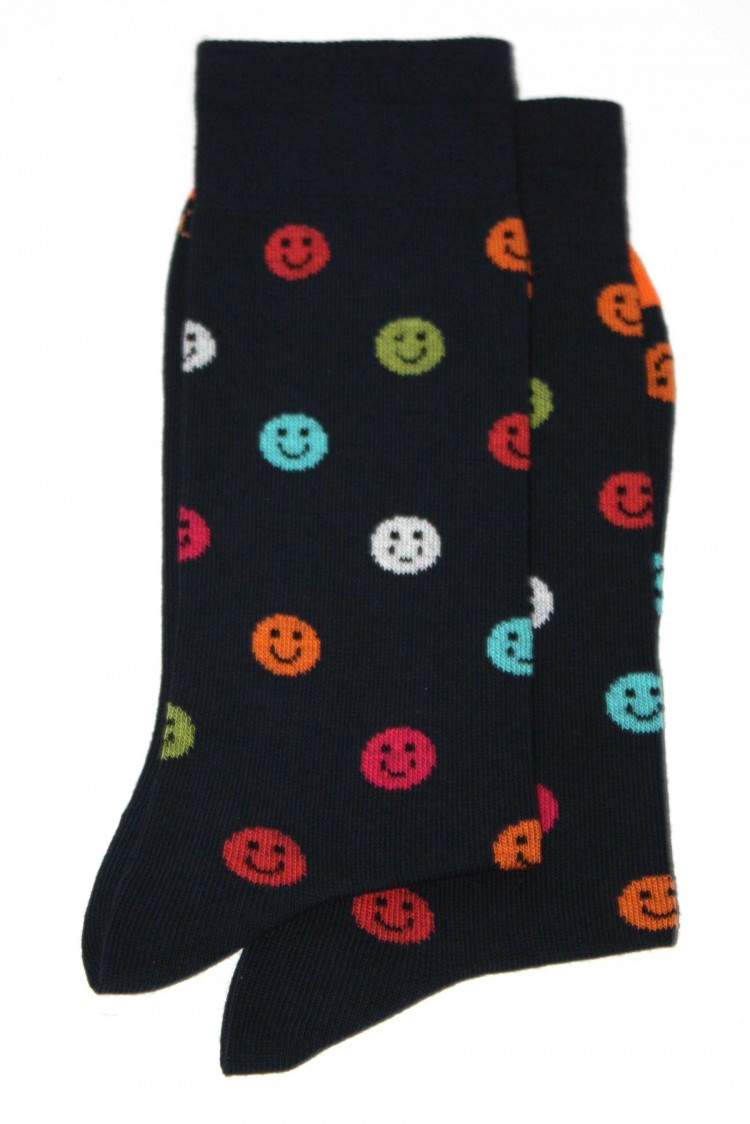 Calcetín fantasía emoticono multicolor