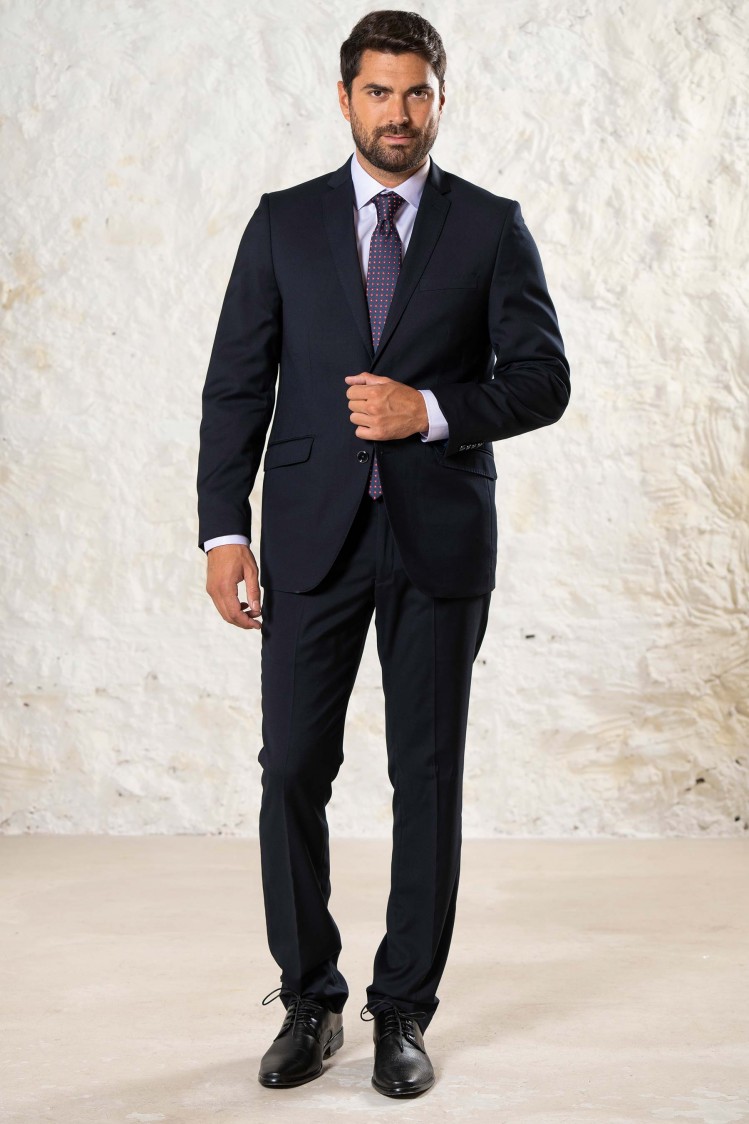 Traje liso elástico Regular Fit