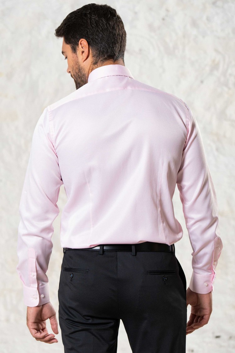 Camisa de vestir entallada de microestructura