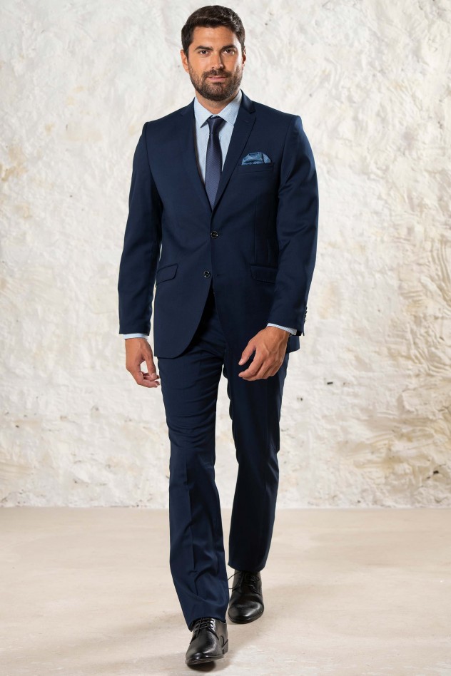 Traje liso elástico Regular Fit