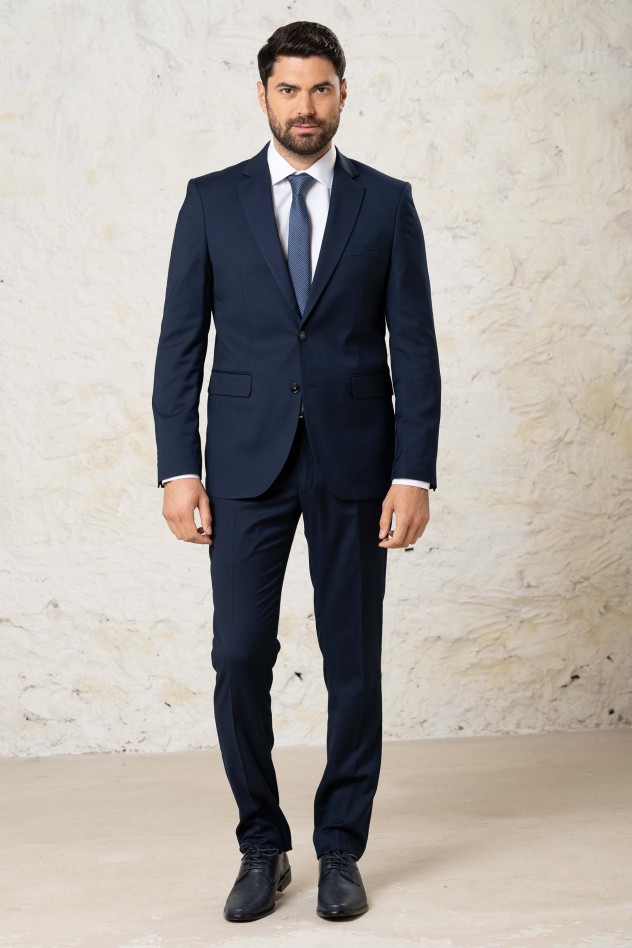Traje elástico liso Slim Fit