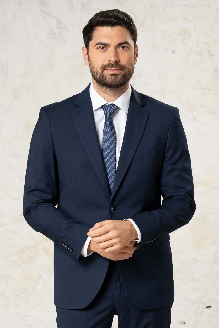 Traje elástico liso Slim Fit