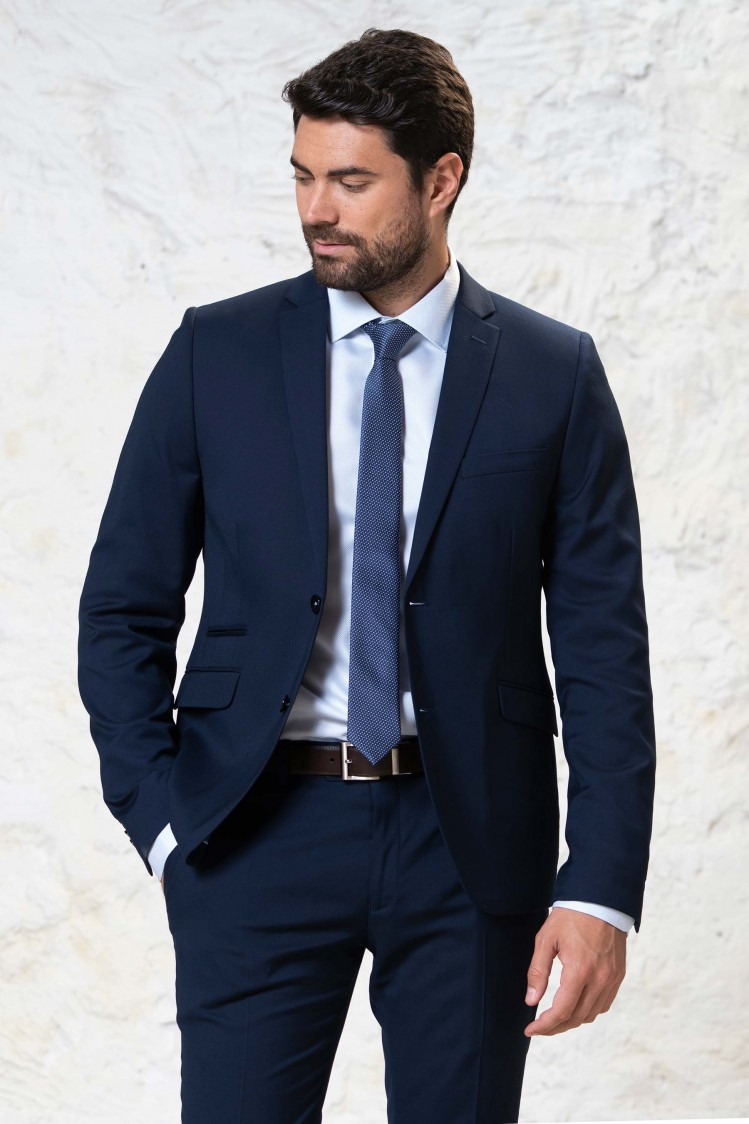 Traje liso elástico Extra Slim con relojera