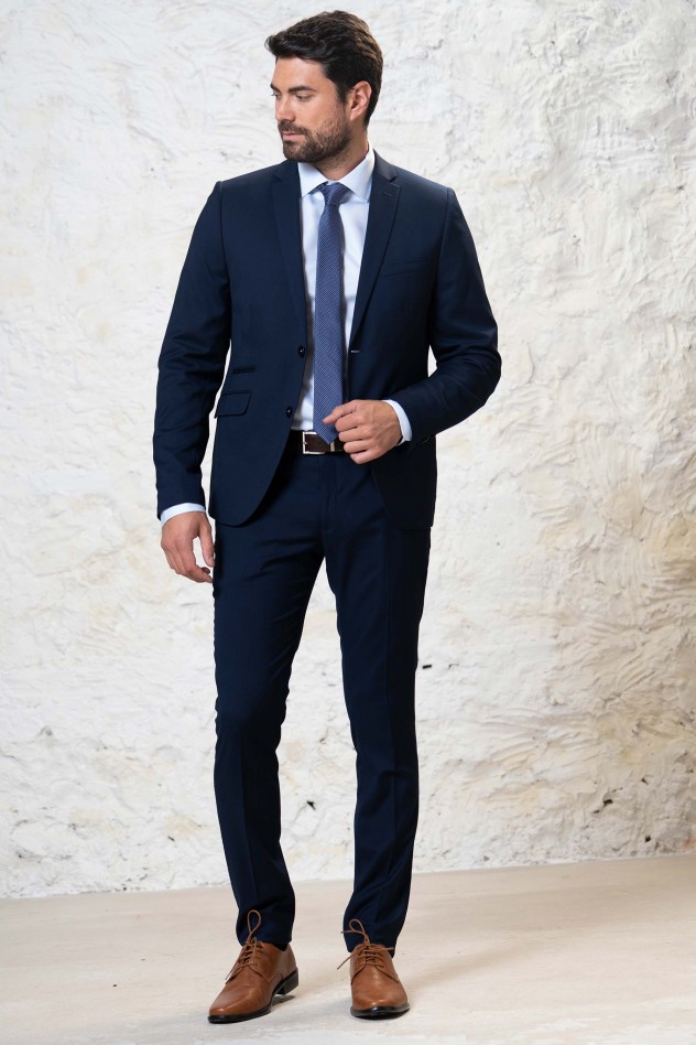 Traje liso elástico Extra Slim con...