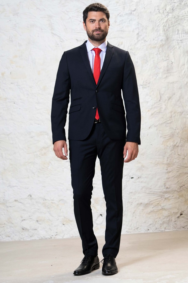 Traje liso elástico Extra Slim con relojera