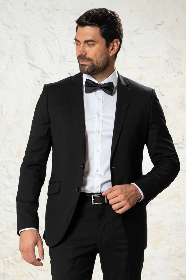 Traje elástico liso Slim Fit
