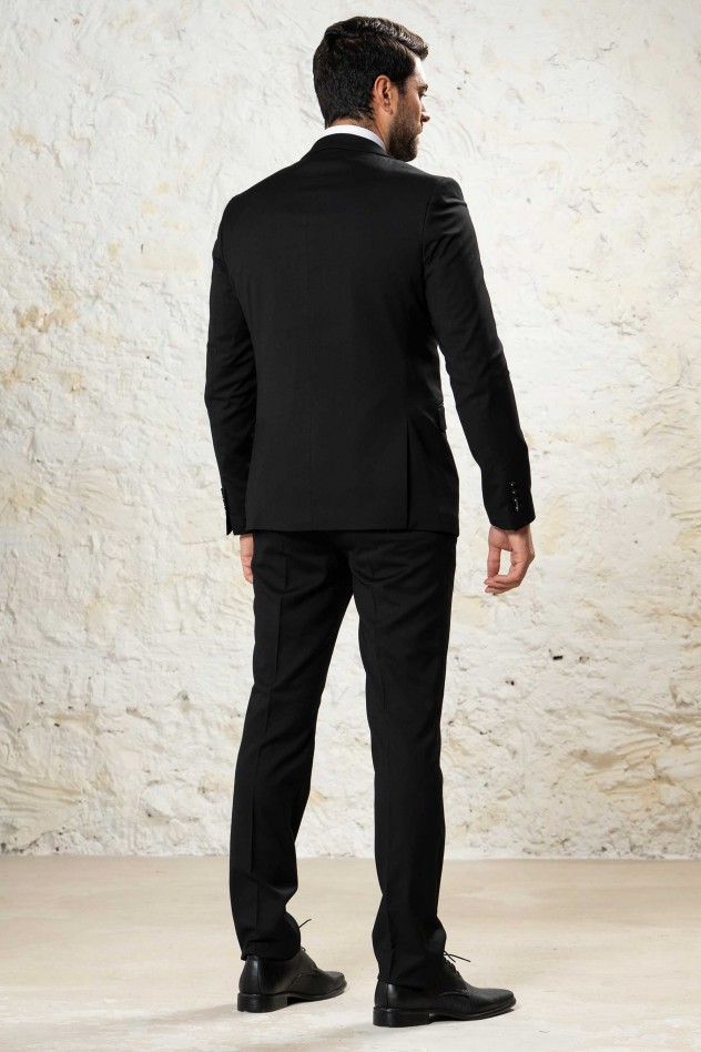 Traje elástico liso Slim Fit