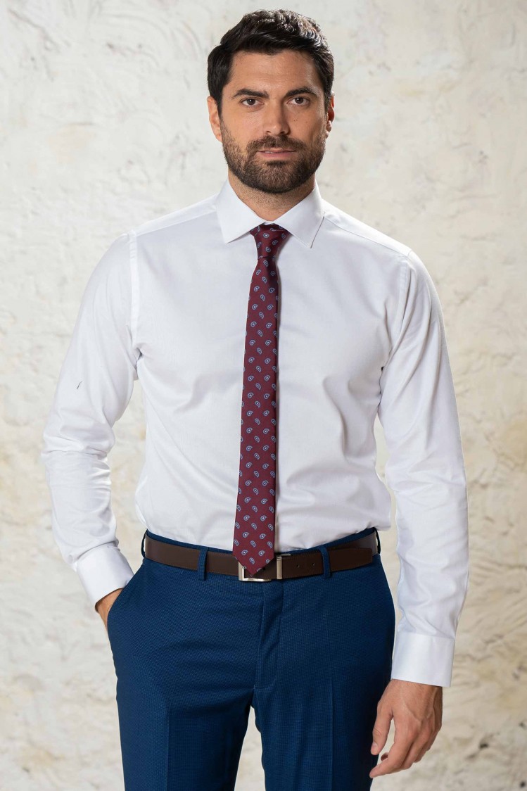 Camisa de vestir entallada microcuadrillé