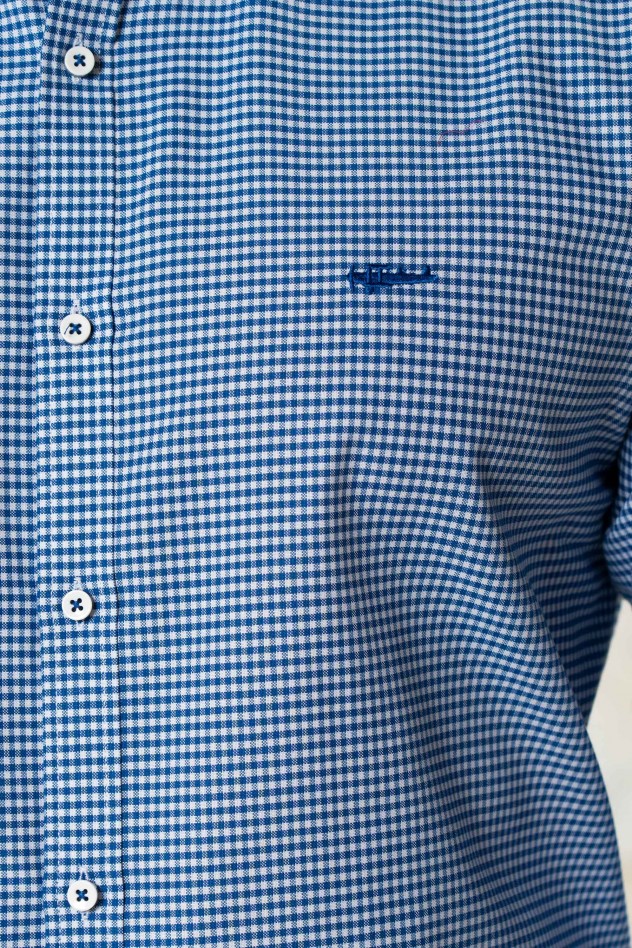 Camisa semientallada cuadro vichy...