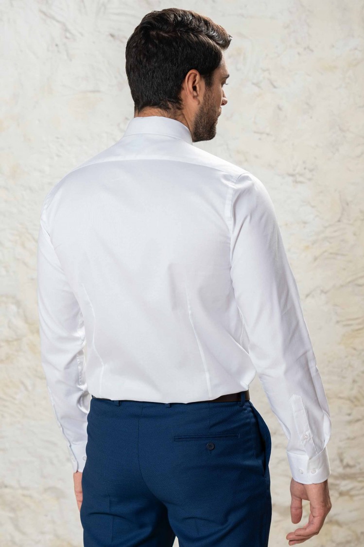 Camisa de vestir entallada microcuadrillé