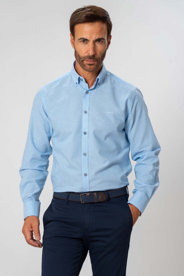 Camisa semientallada oxford