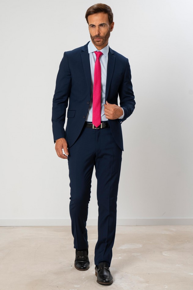 Traje elástico liso Slim Fit