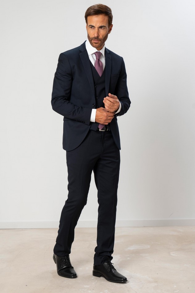 Traje elástico liso Slim Fit