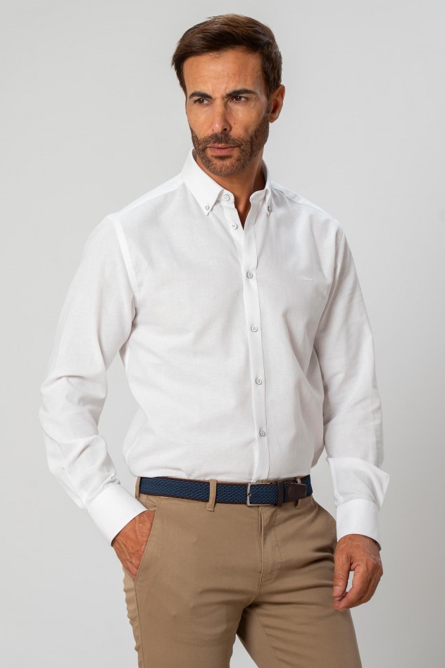 Camisa semientallada oxford