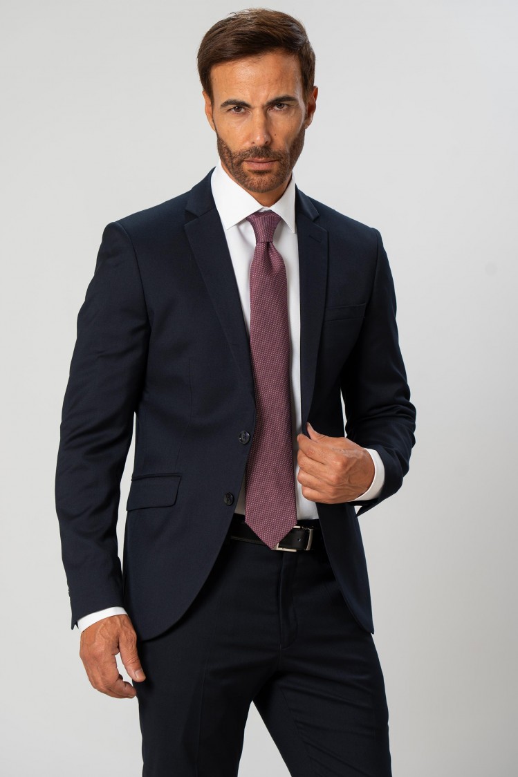 Traje elástico liso Slim Fit