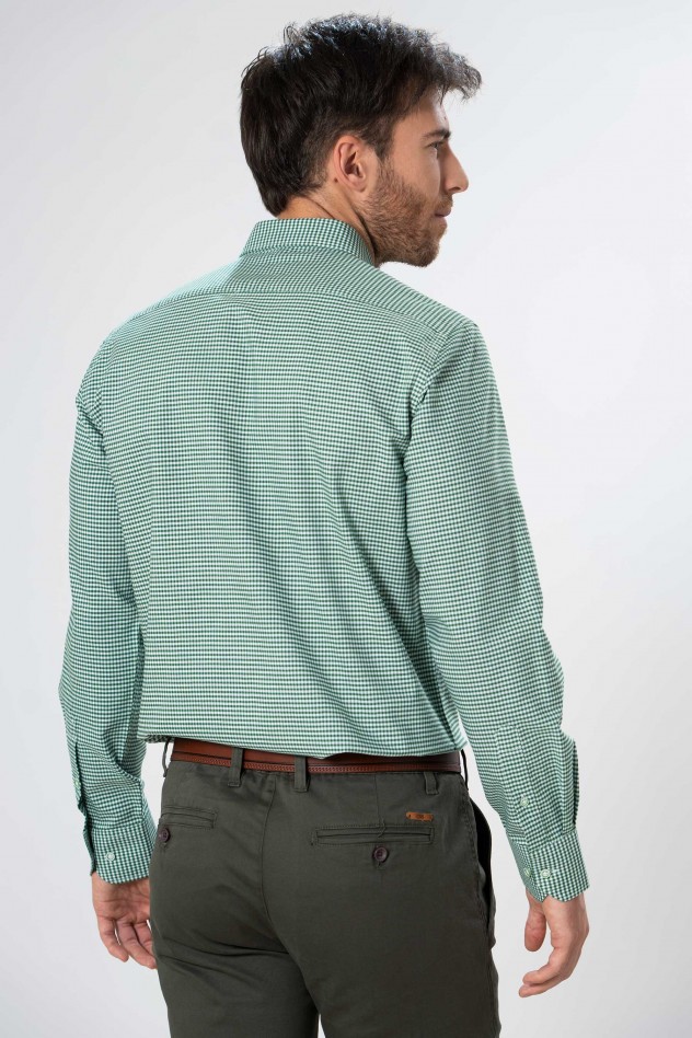 Camisa semientallada cuadro vichy...