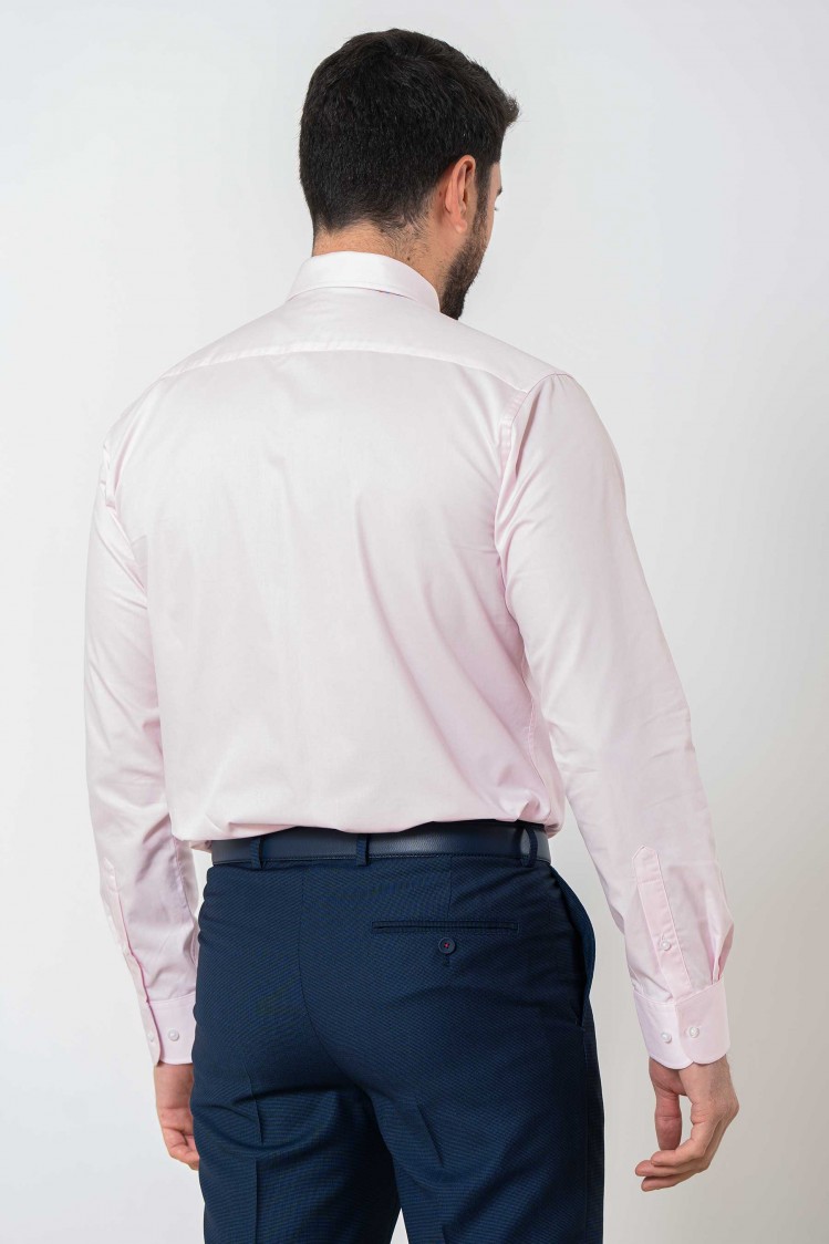 Camisa de vestir semientallada popelín liso