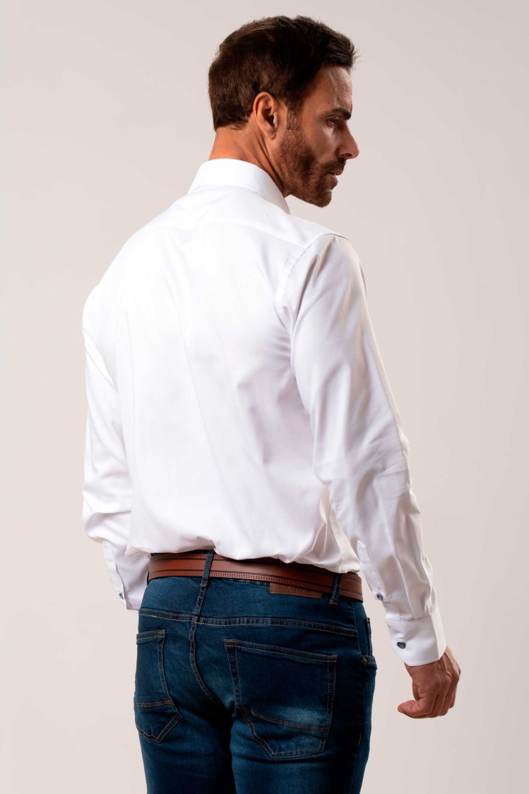 Camisa sport mini oxford semientallada