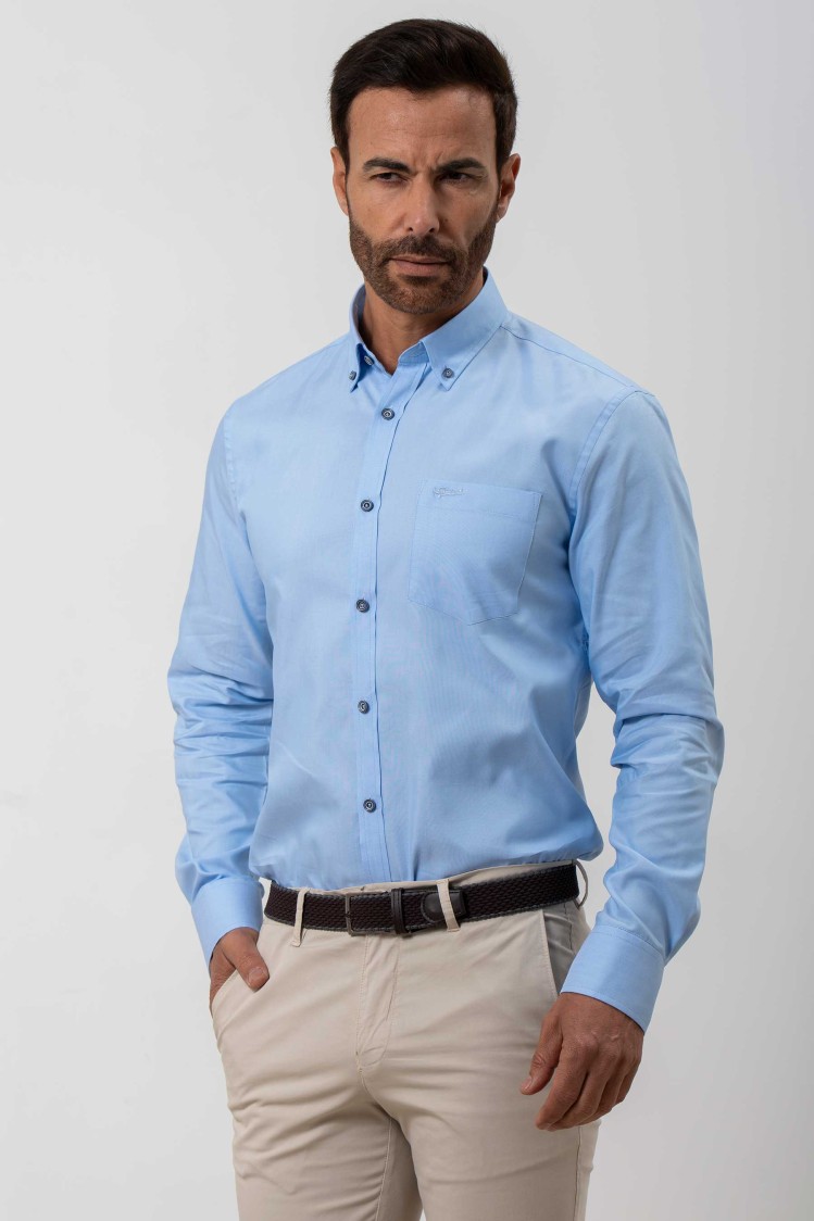 Camisa sport mini oxford semientallada