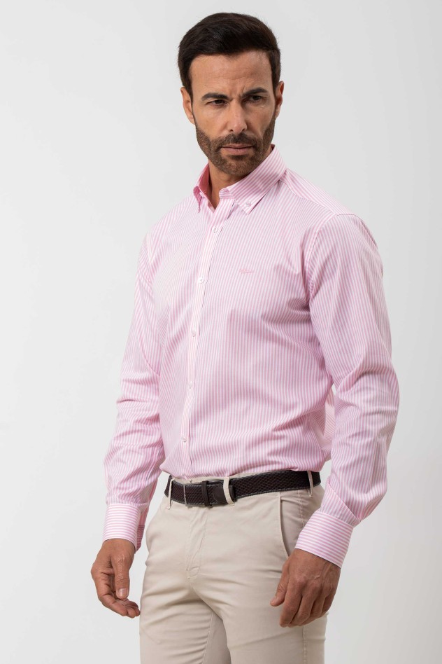 Camisa semientallada listas verticales