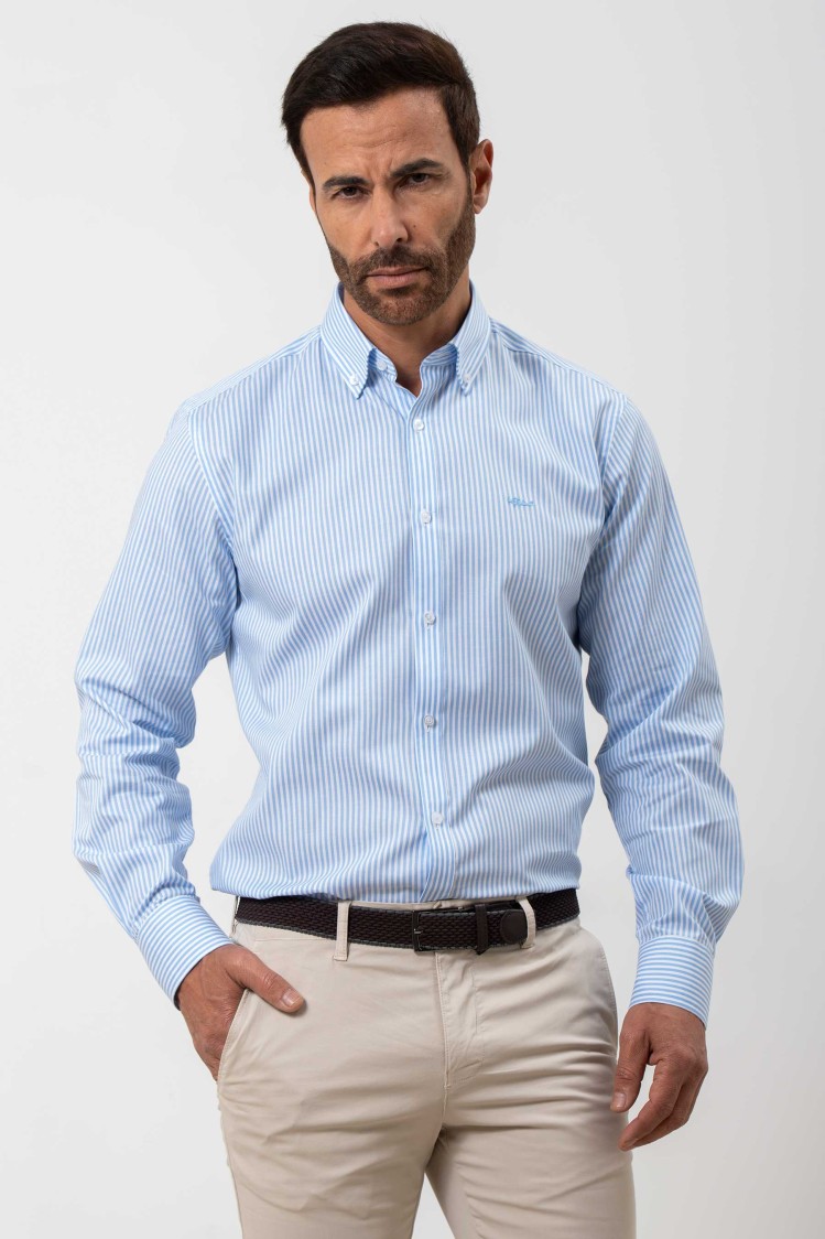 Camisa semientallada listas verticales