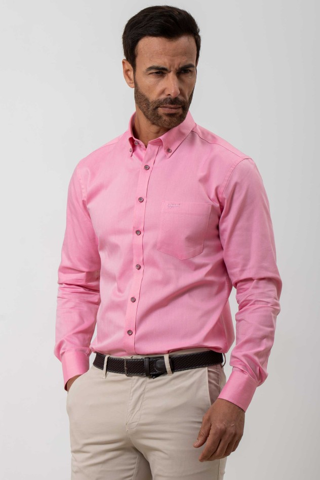 Camisa sport mini oxford semientallada