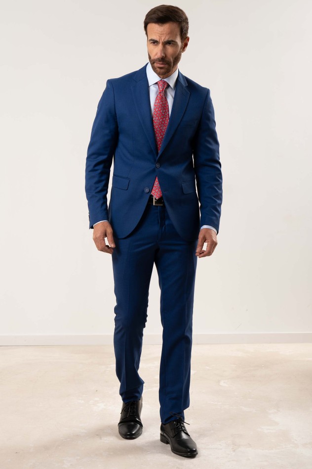 Traje elástico cuadrillé Slim Fit