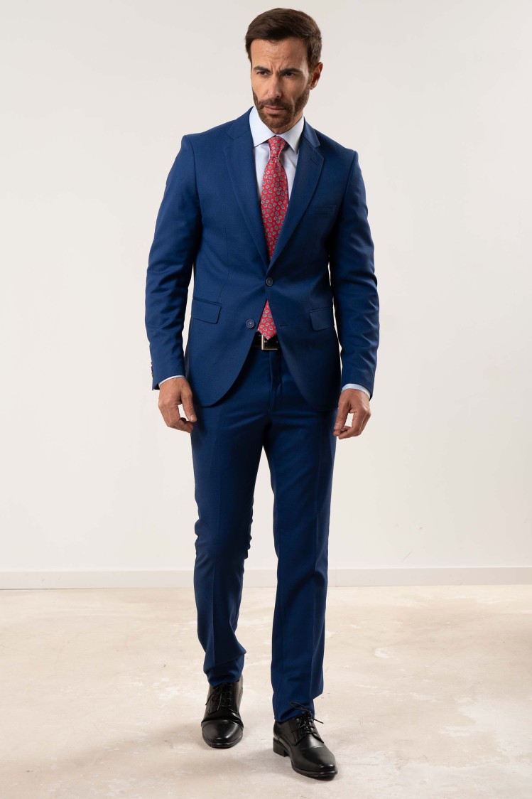 Traje elástico cuadrillé Slim Fit