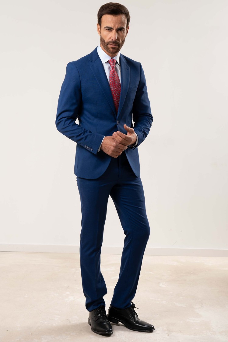 Traje elástico cuadrillé Slim Fit