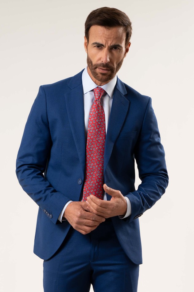 Traje elástico cuadrillé Slim Fit