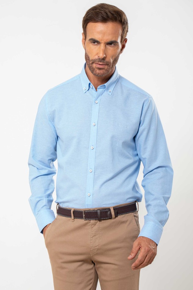 Camisa semientallada oxford