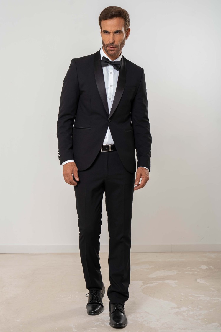 Esmoquin elástico microestructura slim fit