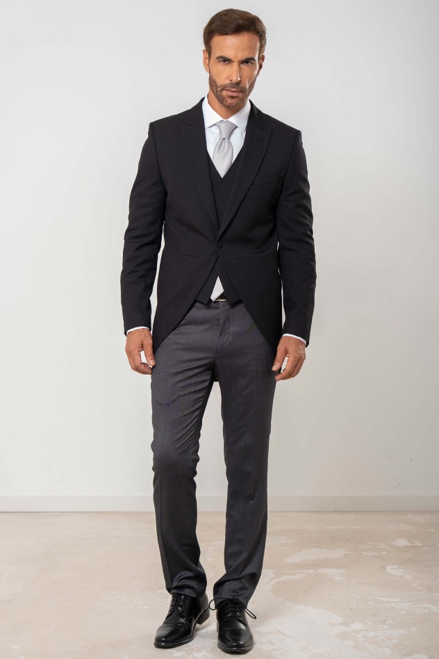 Chaqué micropuntillé Slim Fit