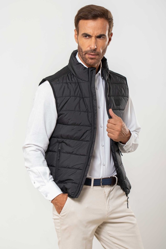 Chaleco acolchado espalda combinada