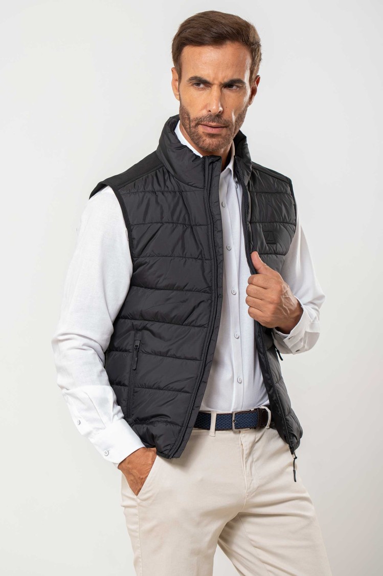 Chaleco acolchado espalda combinada