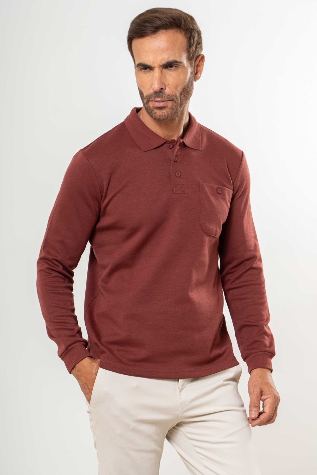 Polo liso con bolsillo