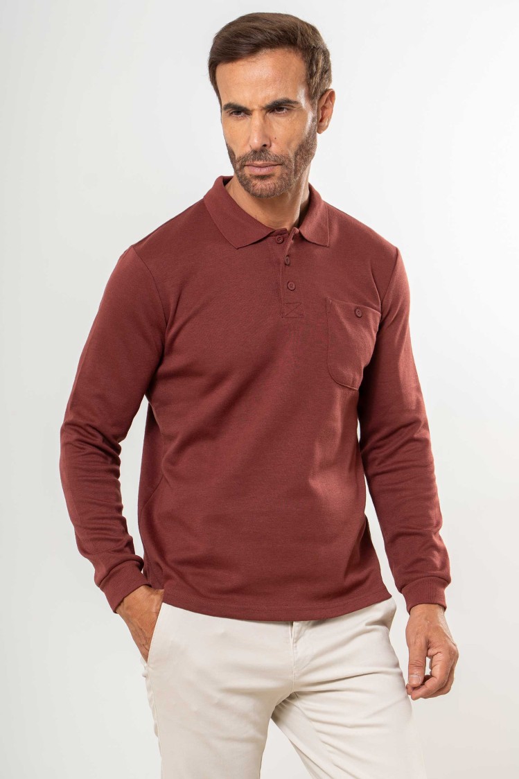 Polo liso con bolsillo