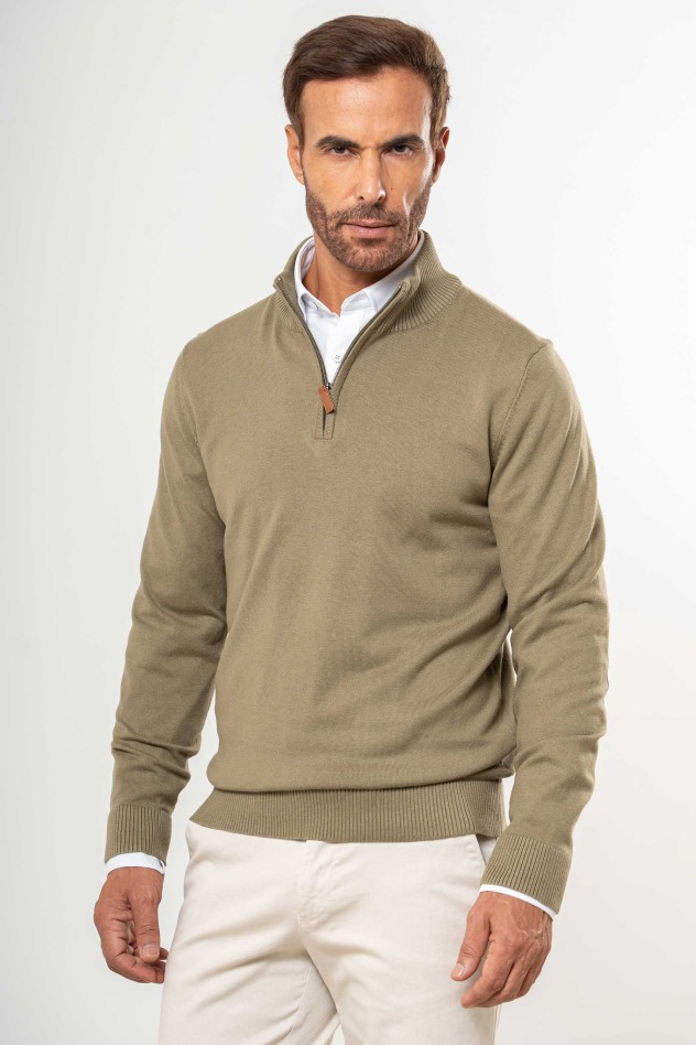 Jersey liso cuello perkins y coderas