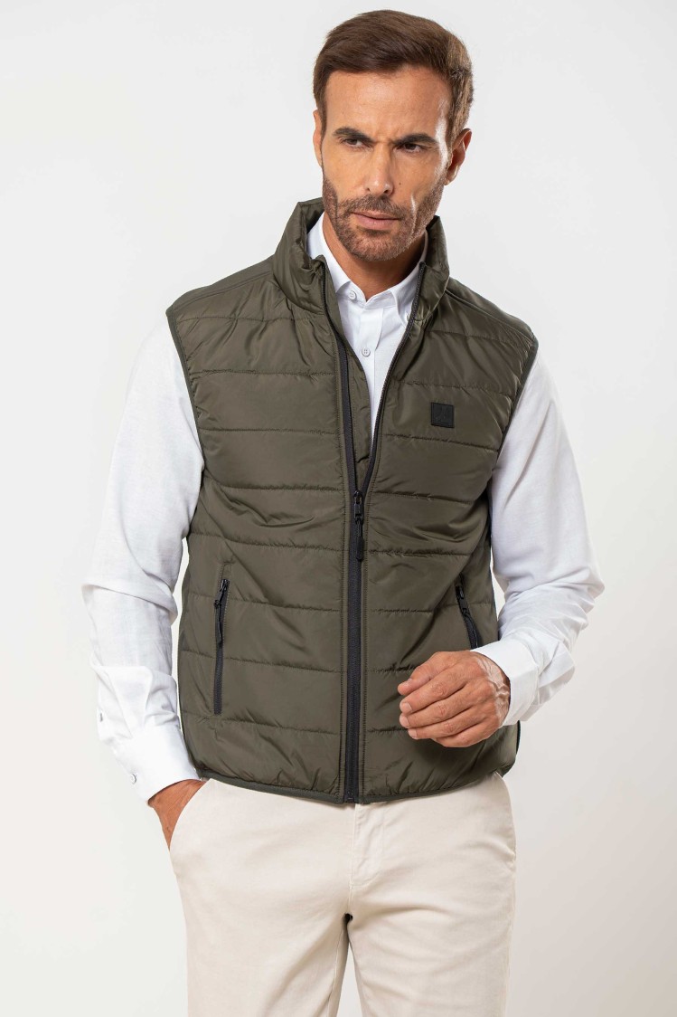 Chaleco acolchado espalda combinada