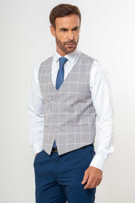 Chaleco cruzado cuadrícula...