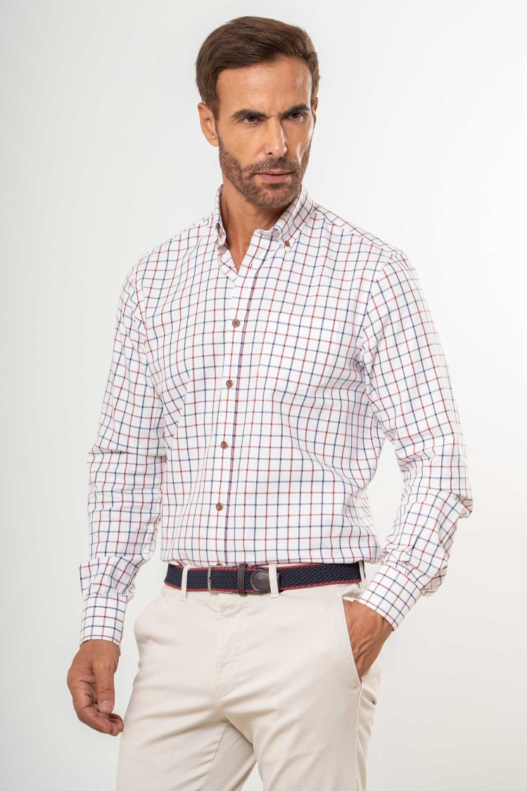 Camisa cuadrícula mediana bicolor