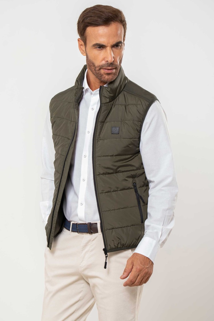 Chaleco acolchado espalda combinada