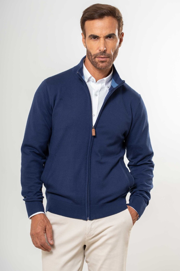 Cárdigan punto fino bolsillos laterales