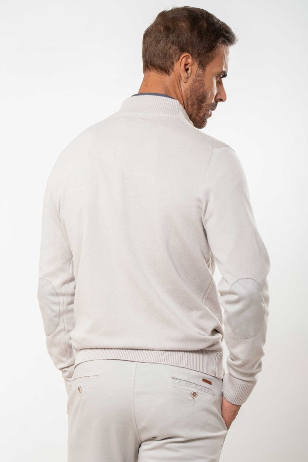 Jersey liso cuello perkins y coderas