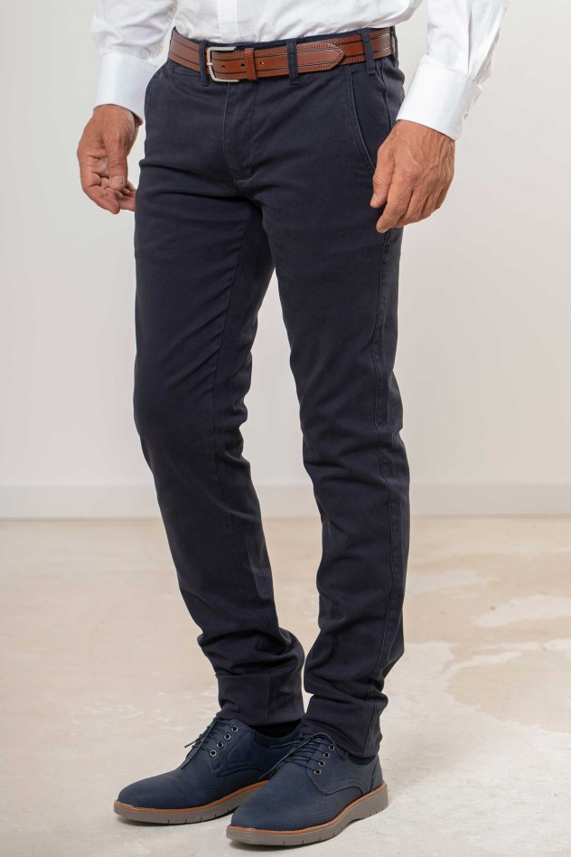 Pantalón chino elástico Slim Fit